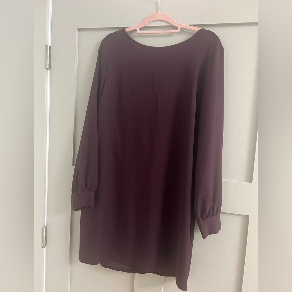 NWT Wine Shift Dress with Back Tie Detail Sz 14